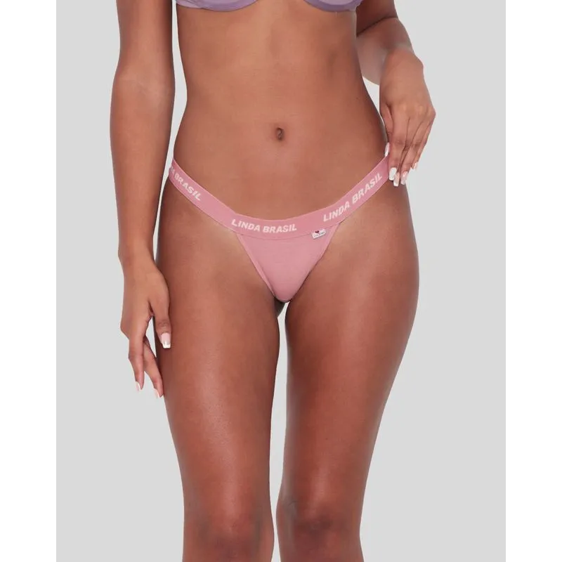 Calcinha String Cós Elástico Rosa GG