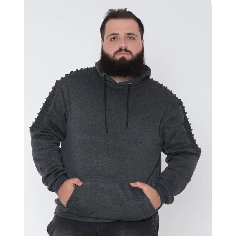 Blusão Moletom Plus Size Masculino Mescla Preto G3