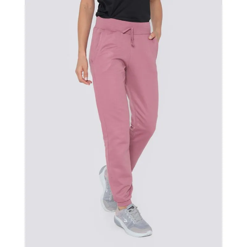 Calça Moletom Feminina Básica Jogger com Bolsos Rosa G
