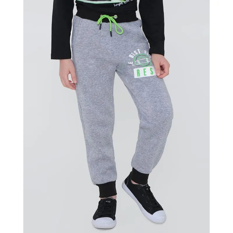 Calça Infantil Moletom Estampa The Best Never Cinza 8