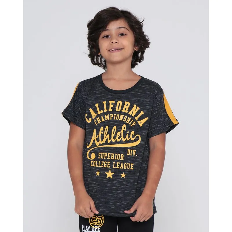 Camiseta Infantil Flamê Estampa Califórnia Preta 4