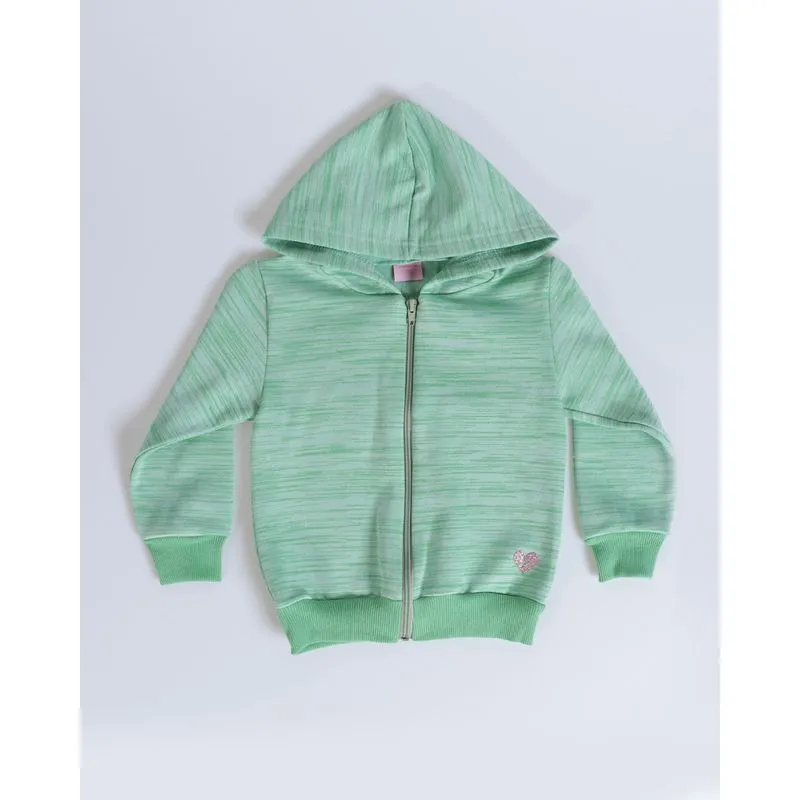 Casaco bebê Moletom Capuz Rajado Verde 3