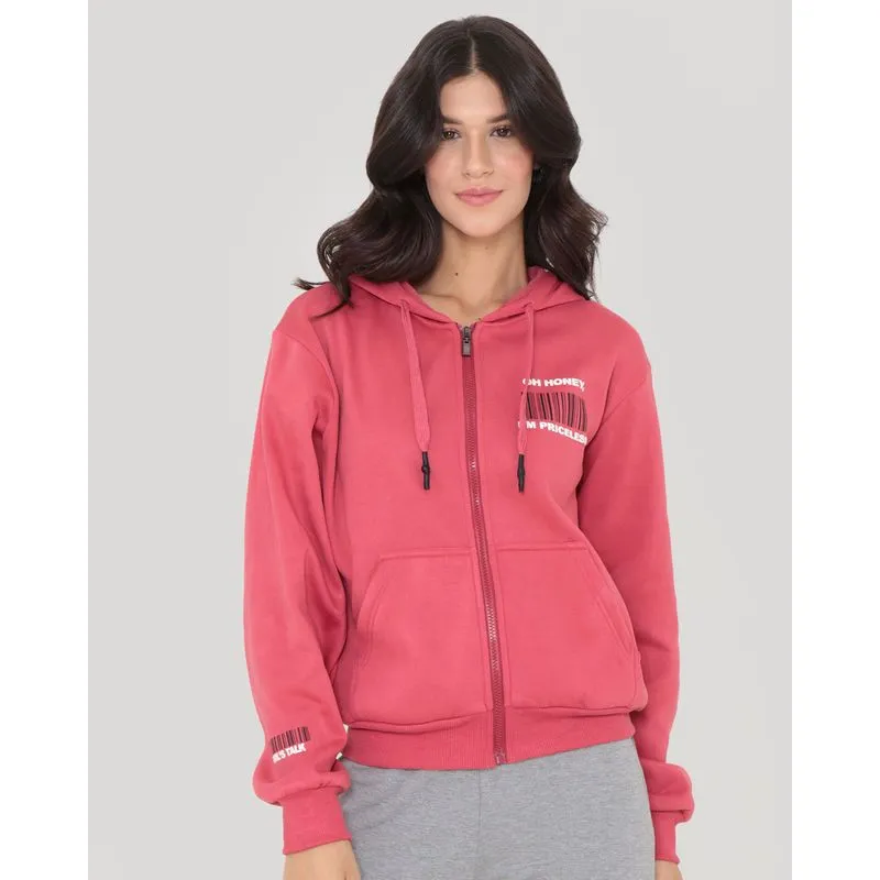 Casaco Feminino Moletom Capuz Rosa Claro GG
