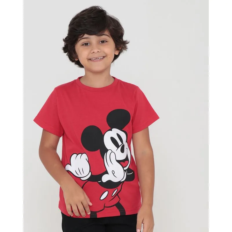 Camiseta Infantil Mickey Mouse Disney Vermelha 4