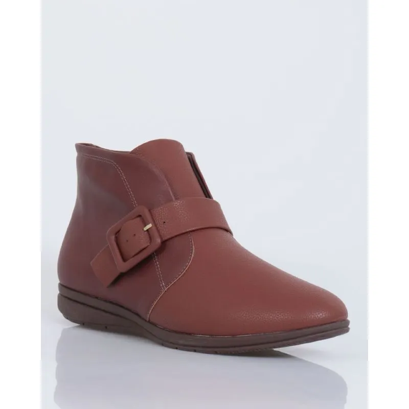 Bota Feminina Cano Curto Fivela Piccadilly Marrom 35