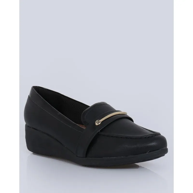 Sapato Feminino Piccadilly Salto Baixo Anabela Preto 36