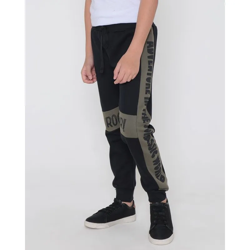 Calça Moletom Infantil Jogger Com Recorte Adventure Cinza 4