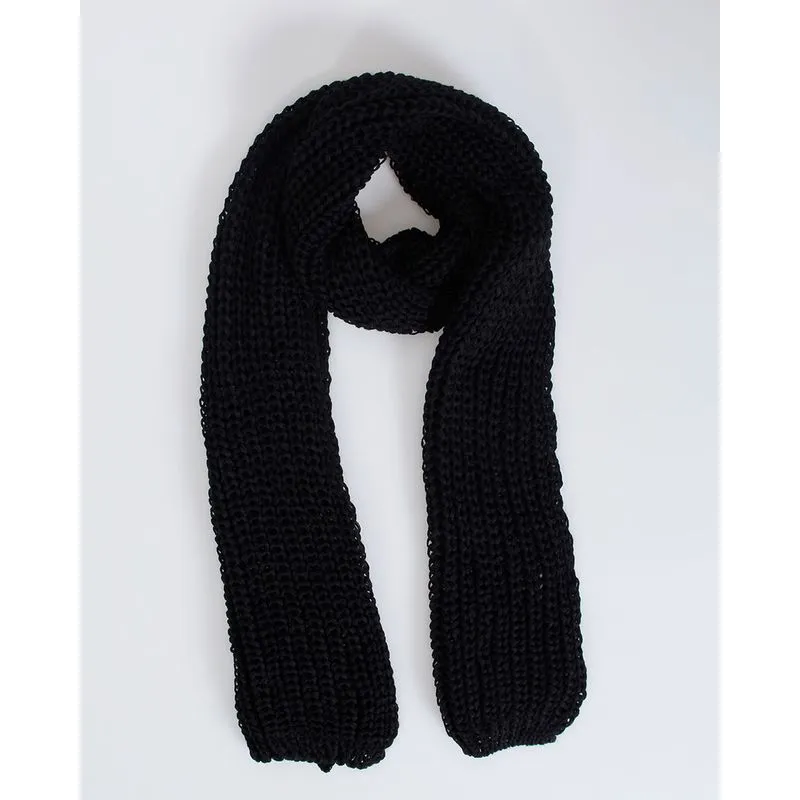 Cachecol Feminino Lã Básico Preto G