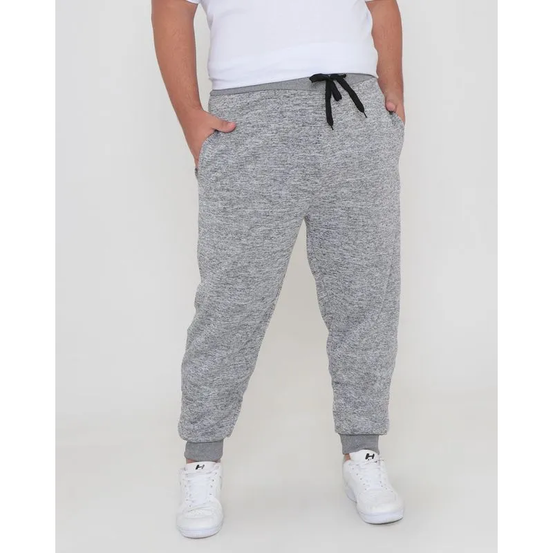 Calça Moletom Jogger Plus Size Mescla Cinza G2