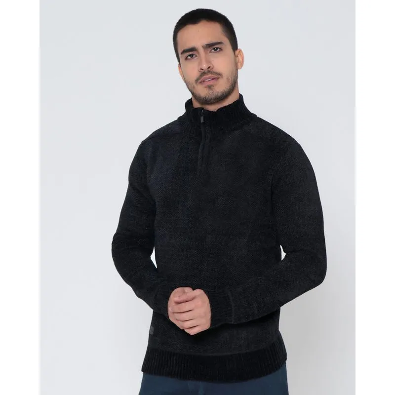 Suéter Masculino Tricô Com Veludo Preto G