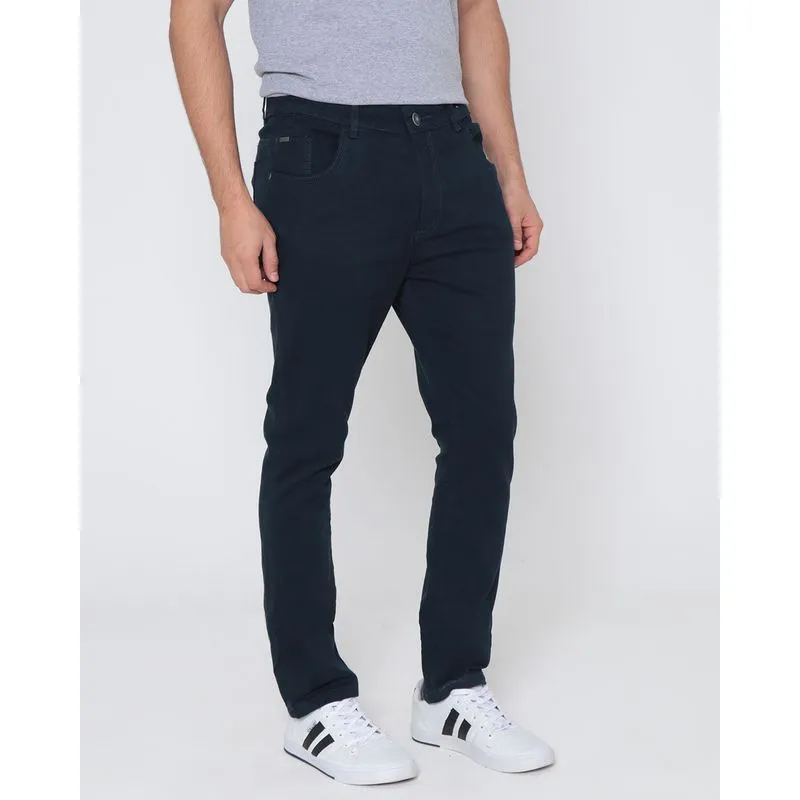 Calça Sarja Masculina Slim Azul Marinho 42