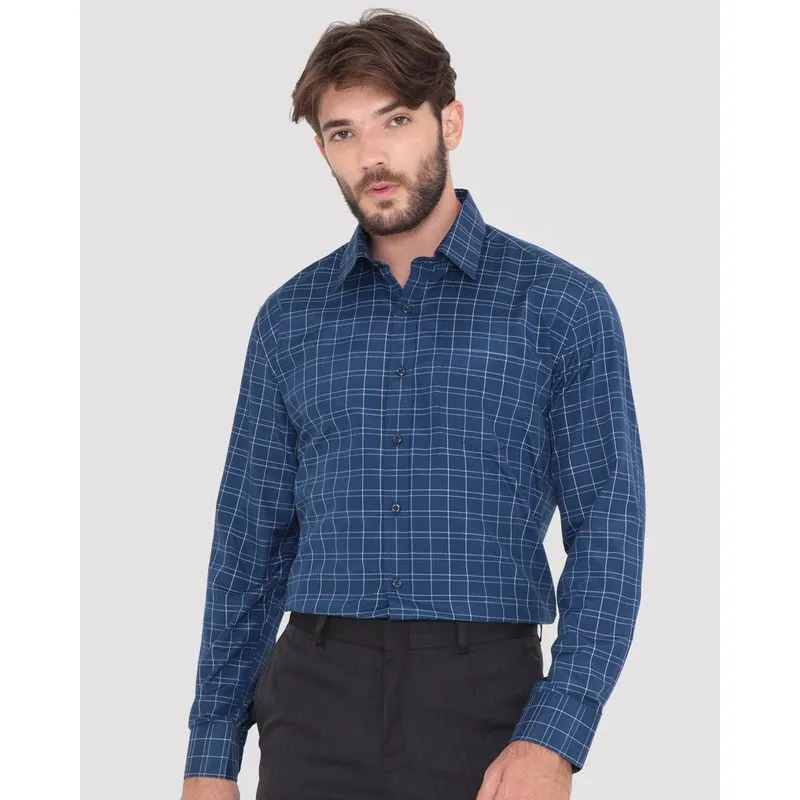 Camisa Masculina Xadrez Azul Marinho 6