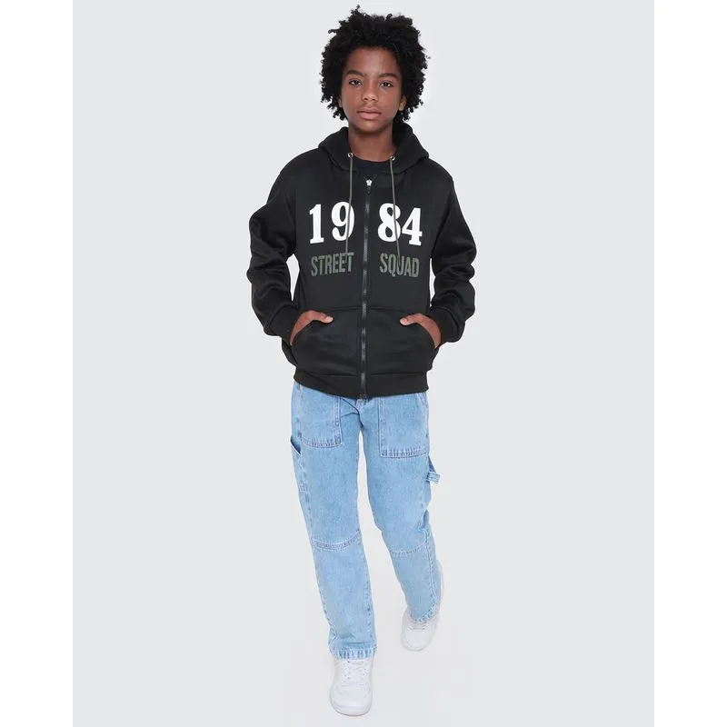 Conjunto Moletom Juvenil Sherpa Street Verde Preto 14