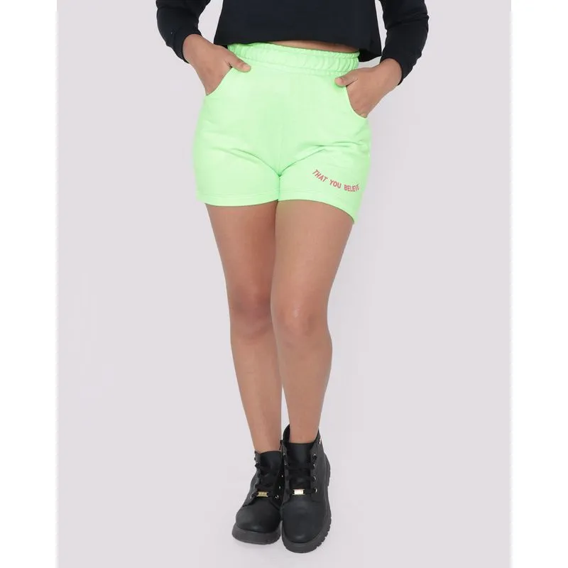 Short Juvenil Moletinho That You Believe Neon Verde 12