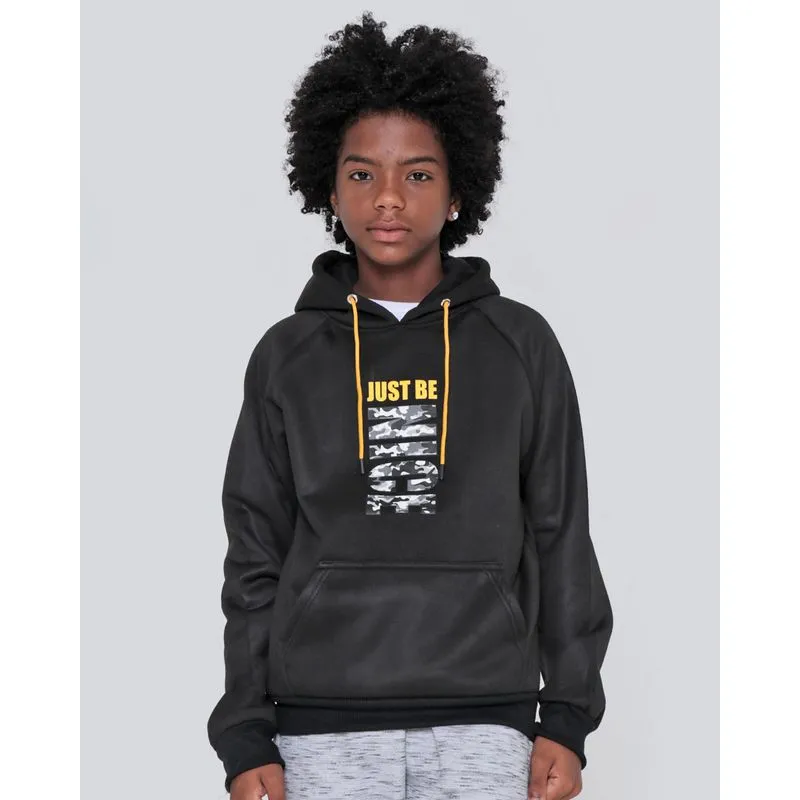 Blusão Moletom Juvenil Estampa Just Be Nice Preto 14