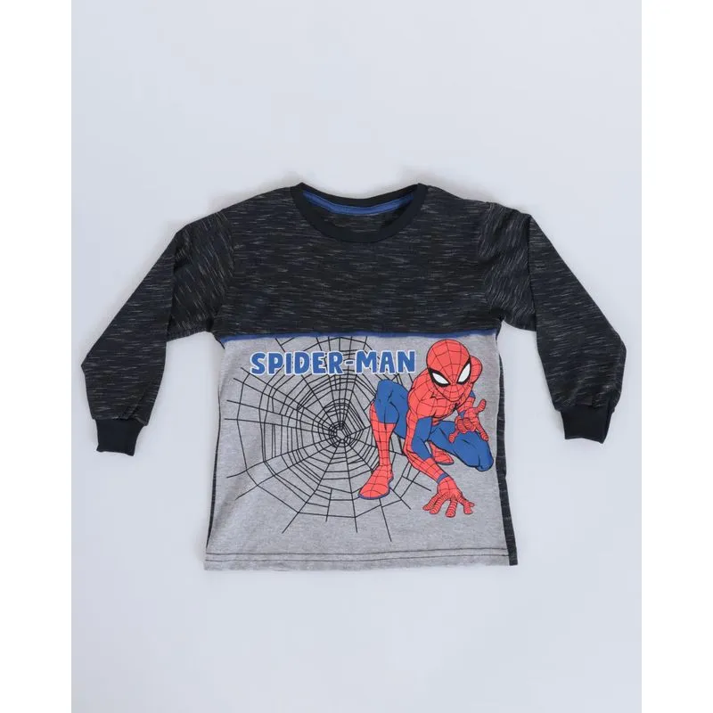 Camiseta Bebê Manga Longa Homem Aranha Marvel Preto 3