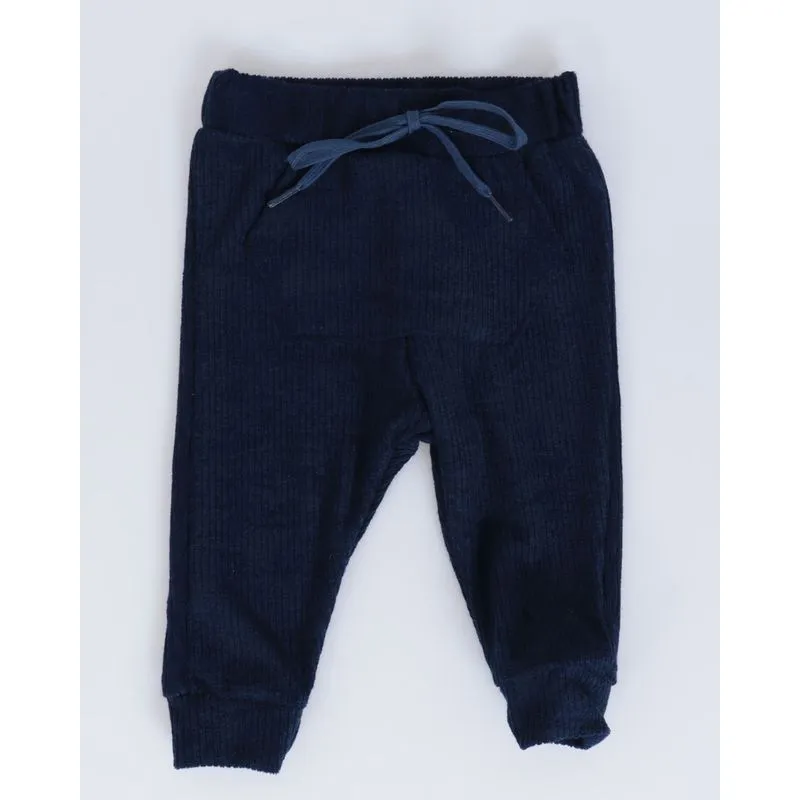 Calça Bebê Malha Canelada Marinho G