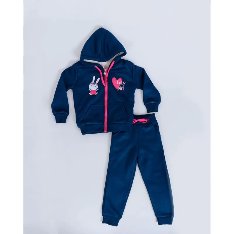 Conjunto Moletom Sherpa Baby Girl Marinho 1