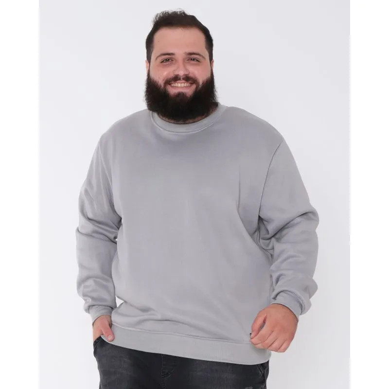 Blusão Moletom Masculino Básico Cinza Claro G1