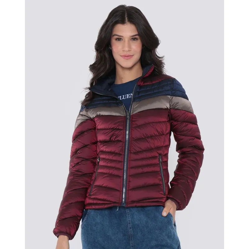 Jaqueta Feminina Puffer Double Dupla Face Vinho e Marinho M