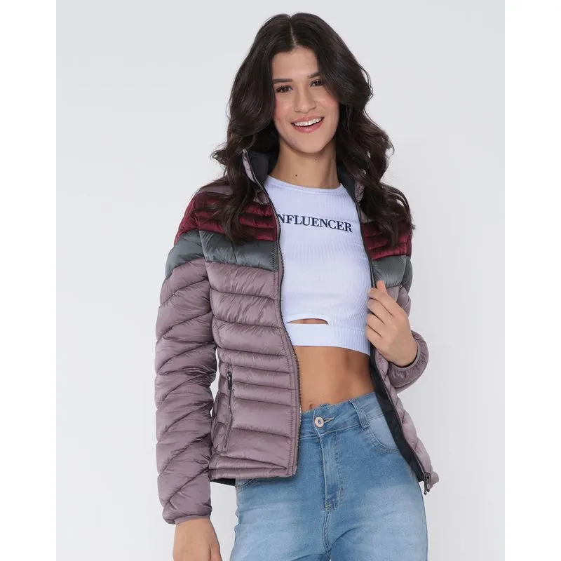 Jaqueta Feminina Puffer Double Lilás P