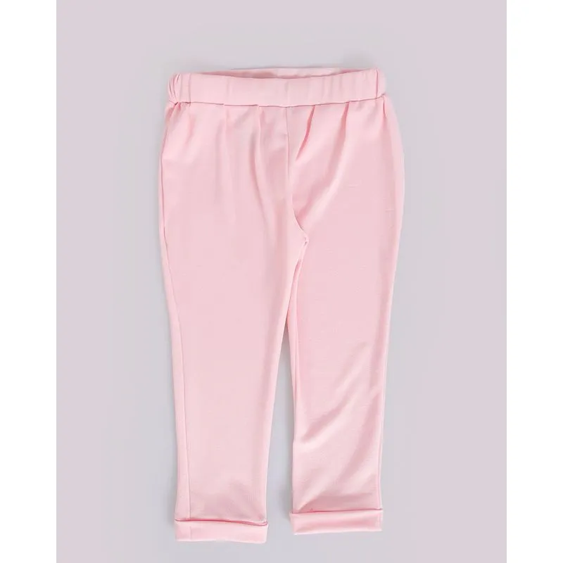 Calça Bebê Crepe Rosa 1