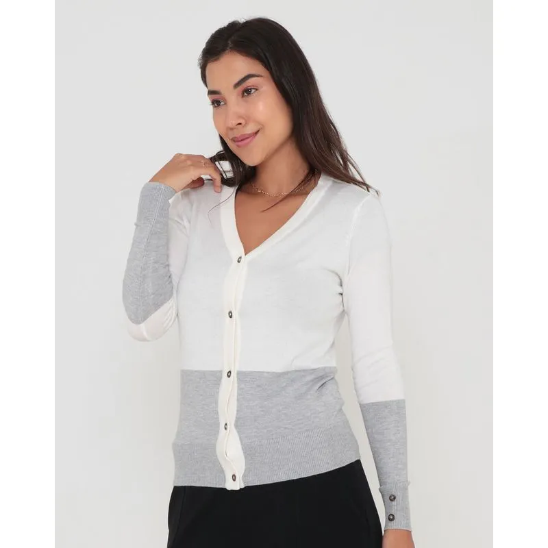 Cardigan Feminino Tricô Off White G
