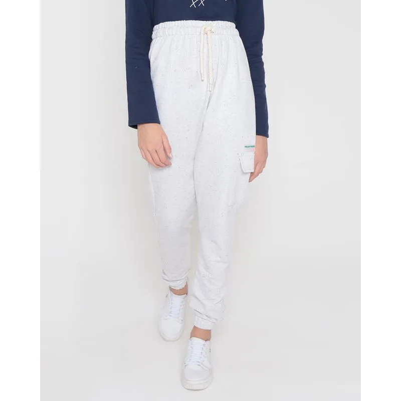 Calça Moletinho Juvenil Botonê Jogger Cargo Mescla Claro 14