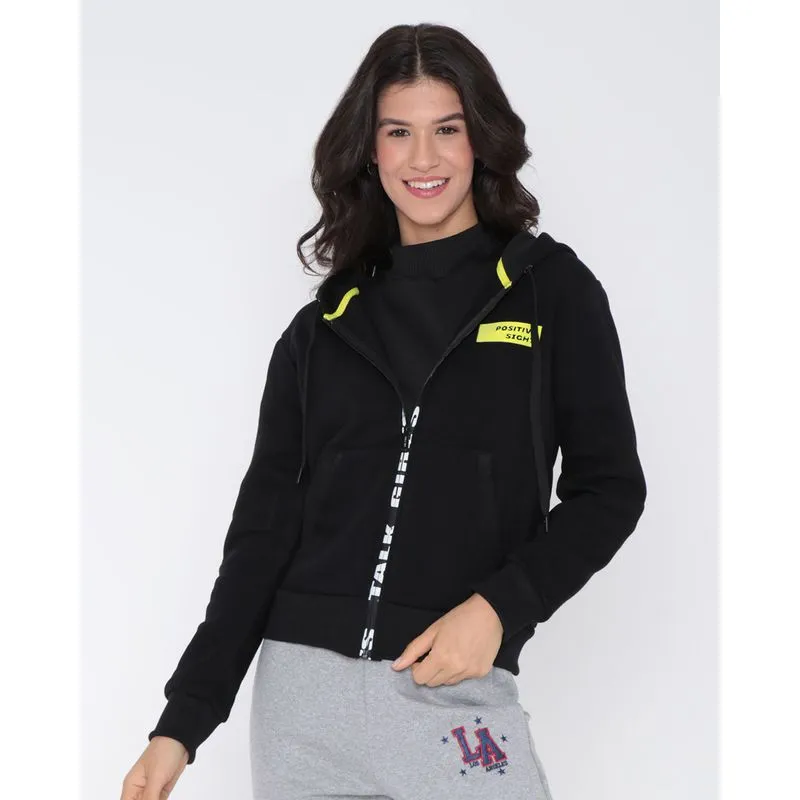 Casaco Feminino Moletom Positive Preto GG