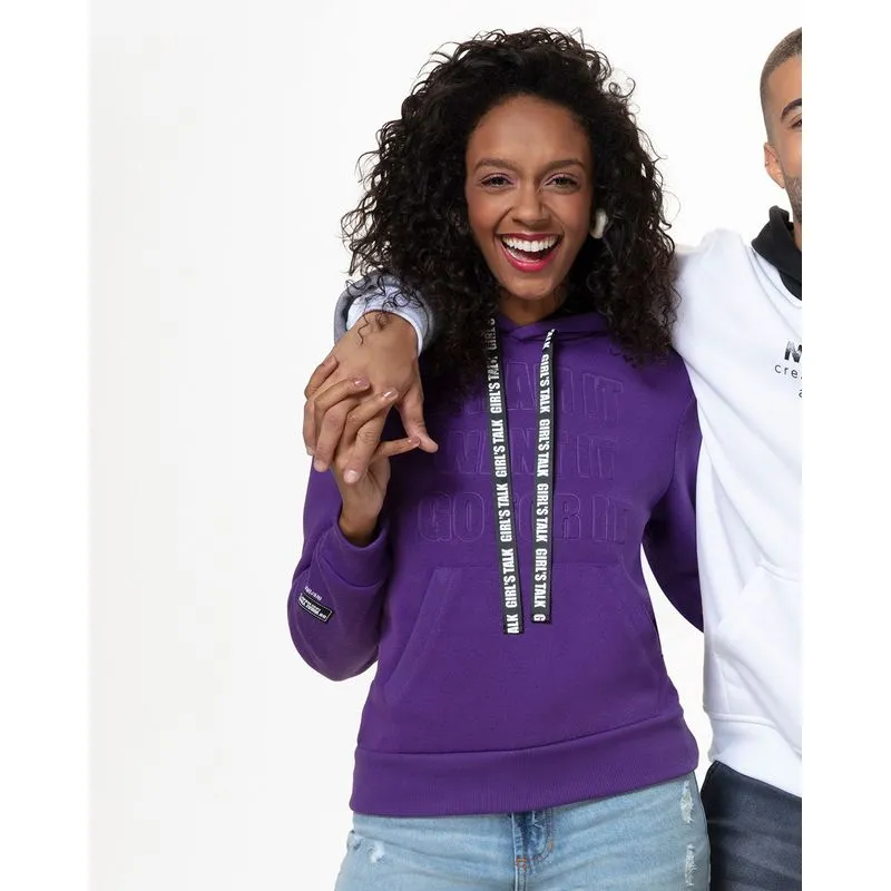 Blusão Feminino Estampa Auto Relevo Roxo G