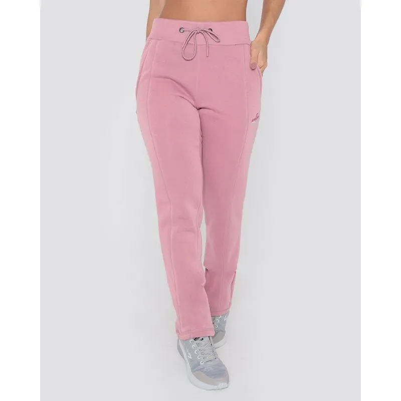 Calça Moletom Feminina Fitness Fitter Rosa Claro GG