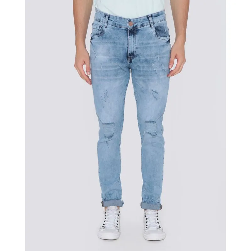 Calça Jeans Masculina Skinny Azul Claro 36