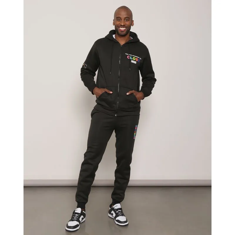 Calça Moletom Masculina Jogger Com Estampa Preta M