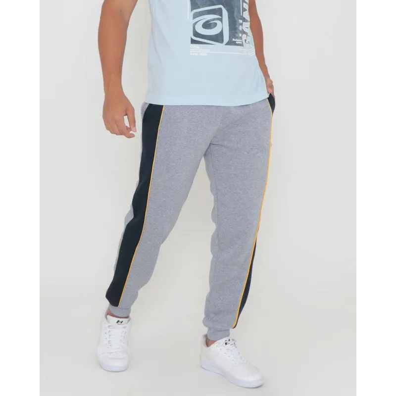 Calça Moletom Masculina Jogger Recorte Cinza Claro P