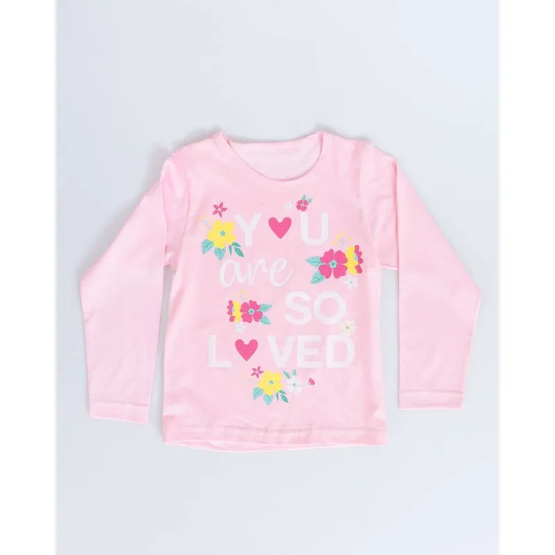 Blusa Bebê Manga Longa Estampa Flores Rosa Claro 2
