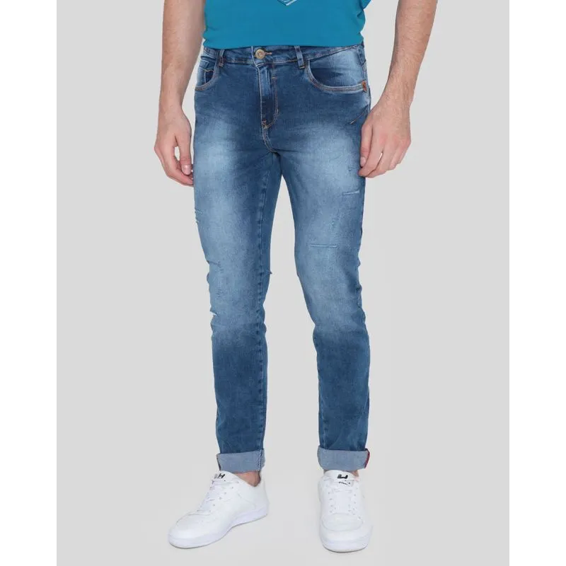 Calça Jeans Masculina Skinny Azul 40