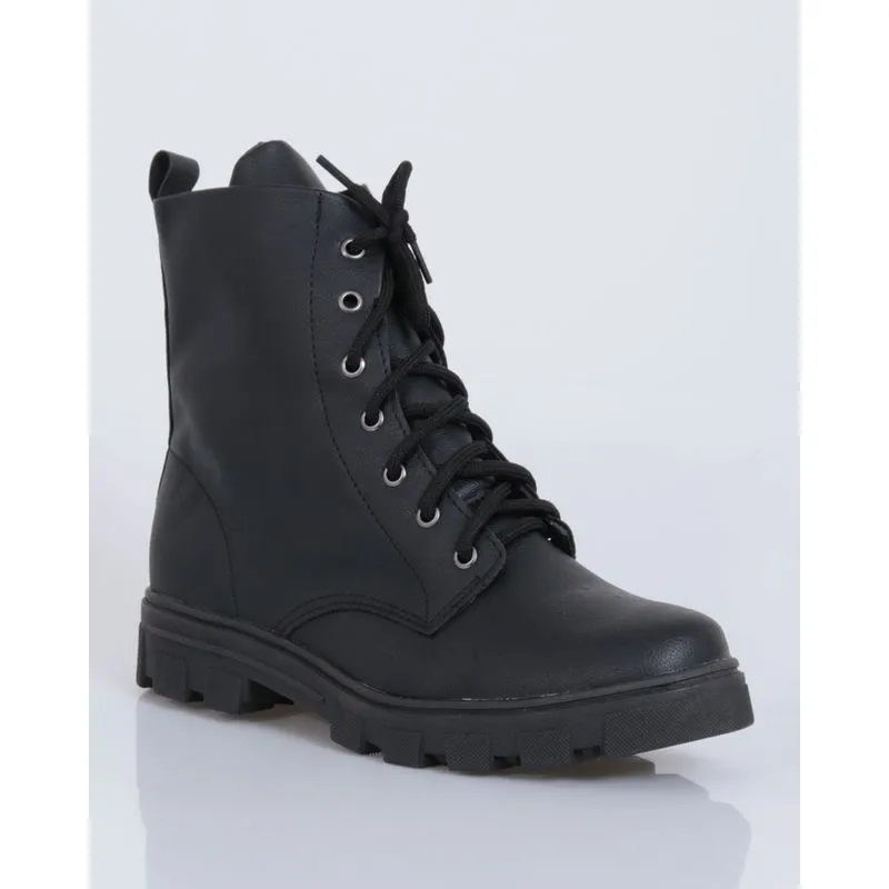 Bota Feminina Coturno Tratorada Preto 39