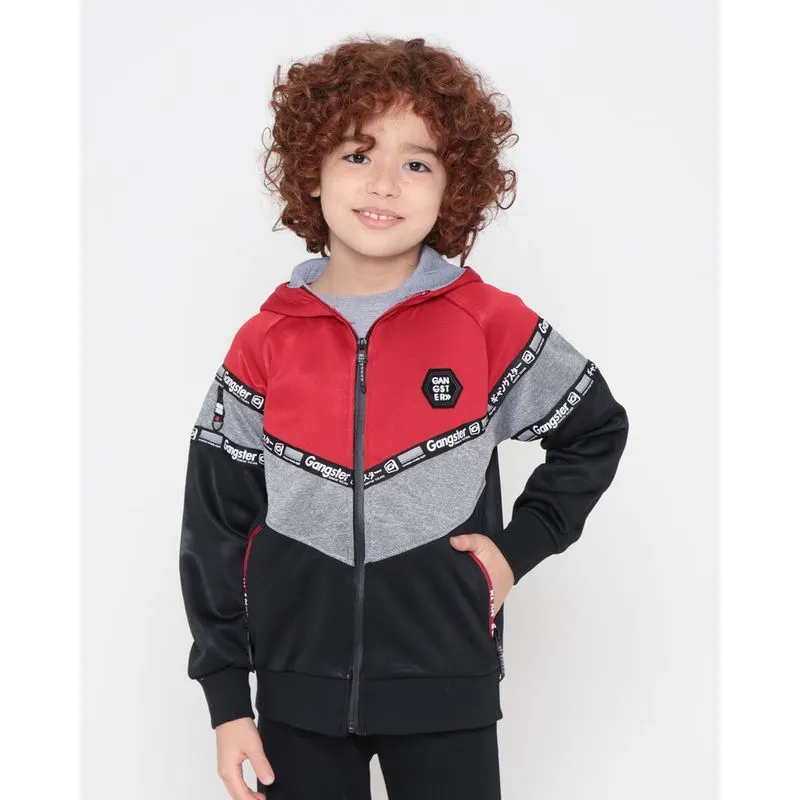 Casaco Infantil Helanca Recorte Gangster Vermelho 8