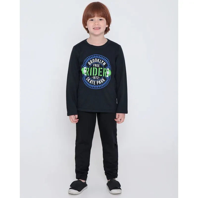 Conjunto Moletom Infantil Brooklyn Preto 4