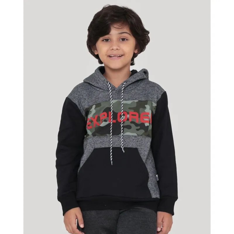 Blusão Infantil Moletom Mesclado Explorer Cinza Escuro 4