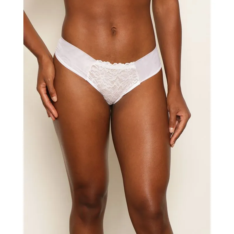 Calcinha Feminina Fio Dental Renda Com Tule Branca G