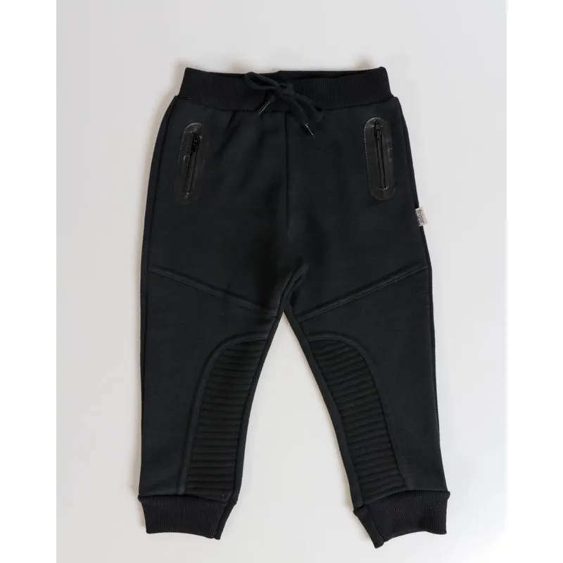 Calça Moletom Bebê Jogger Preta 1