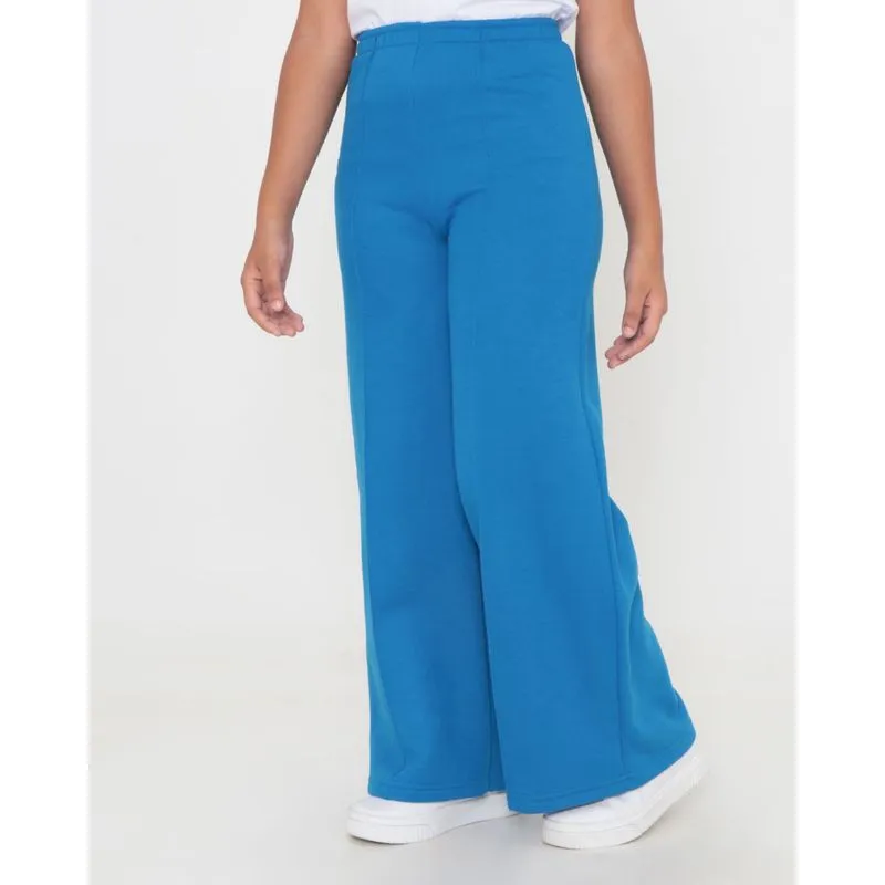 Calça Juvenil Moletom Pantalona Azul Médio 14