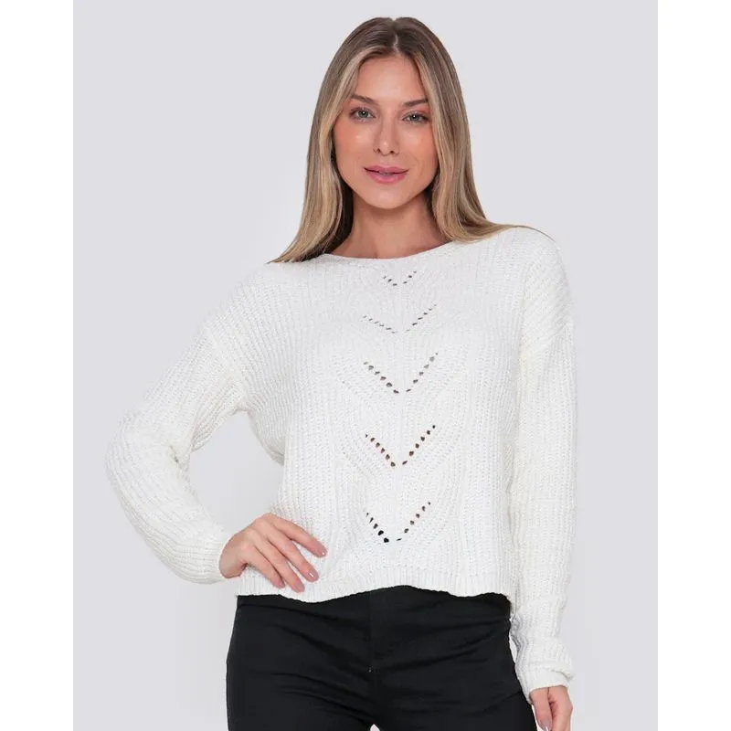Suéter Feminino Chenille Branco P