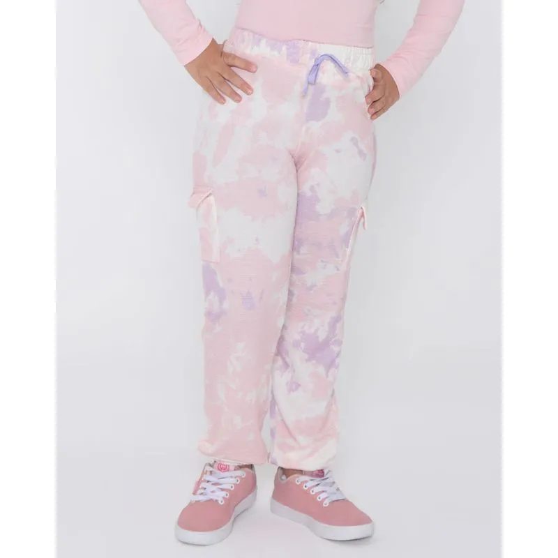 Calça Infantil Maquinetada Jogger Cargo Tie Dye Off White 6