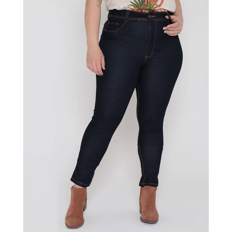 Calça Jeans Feminina Plus Size Skinny Biotipo Azul Escuro 54