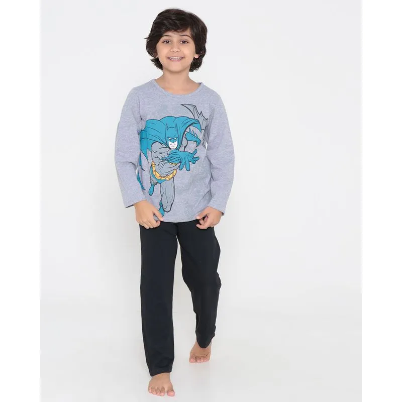 Pijama Infantil Longo Estampa Batman Liga Da Justiça Preto 10