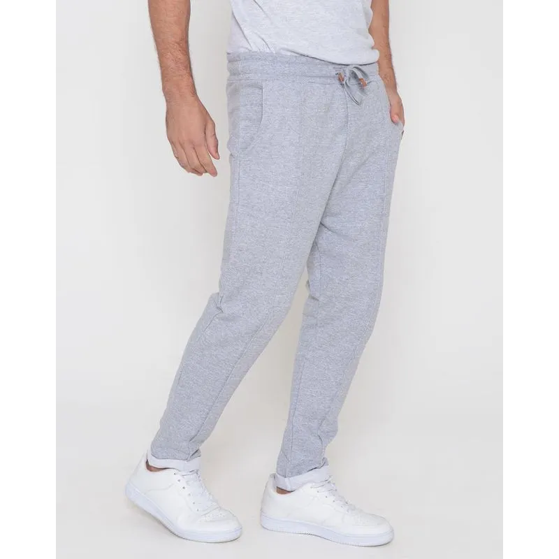 Calça Masculina Moletinho Com Vinco Cinza Claro P
