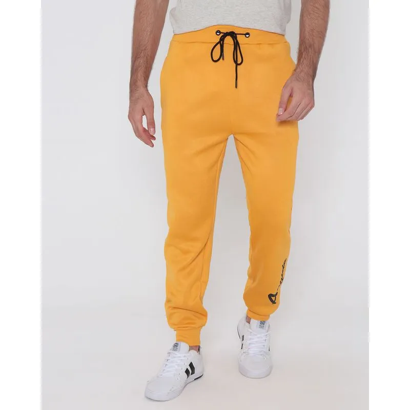 Calça Moletom Masculina Jogger Atitude Mostarda M