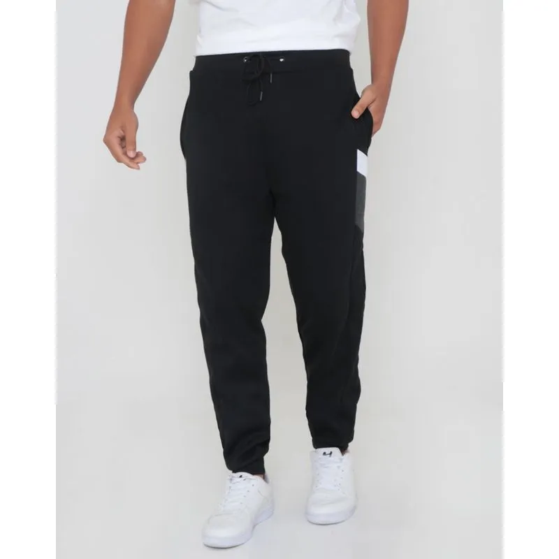 Calça Moletom Masculina Jogger Recorte Lateral Preta P